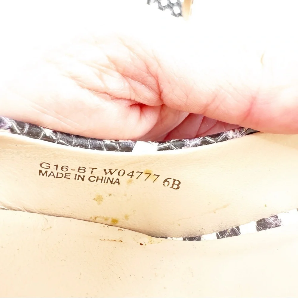 ✅ Cole Haan Grand Os Pumps Stiletto Heels 6B Black White Leather Dress‎ Shoe